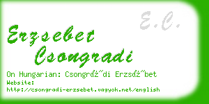 erzsebet csongradi business card